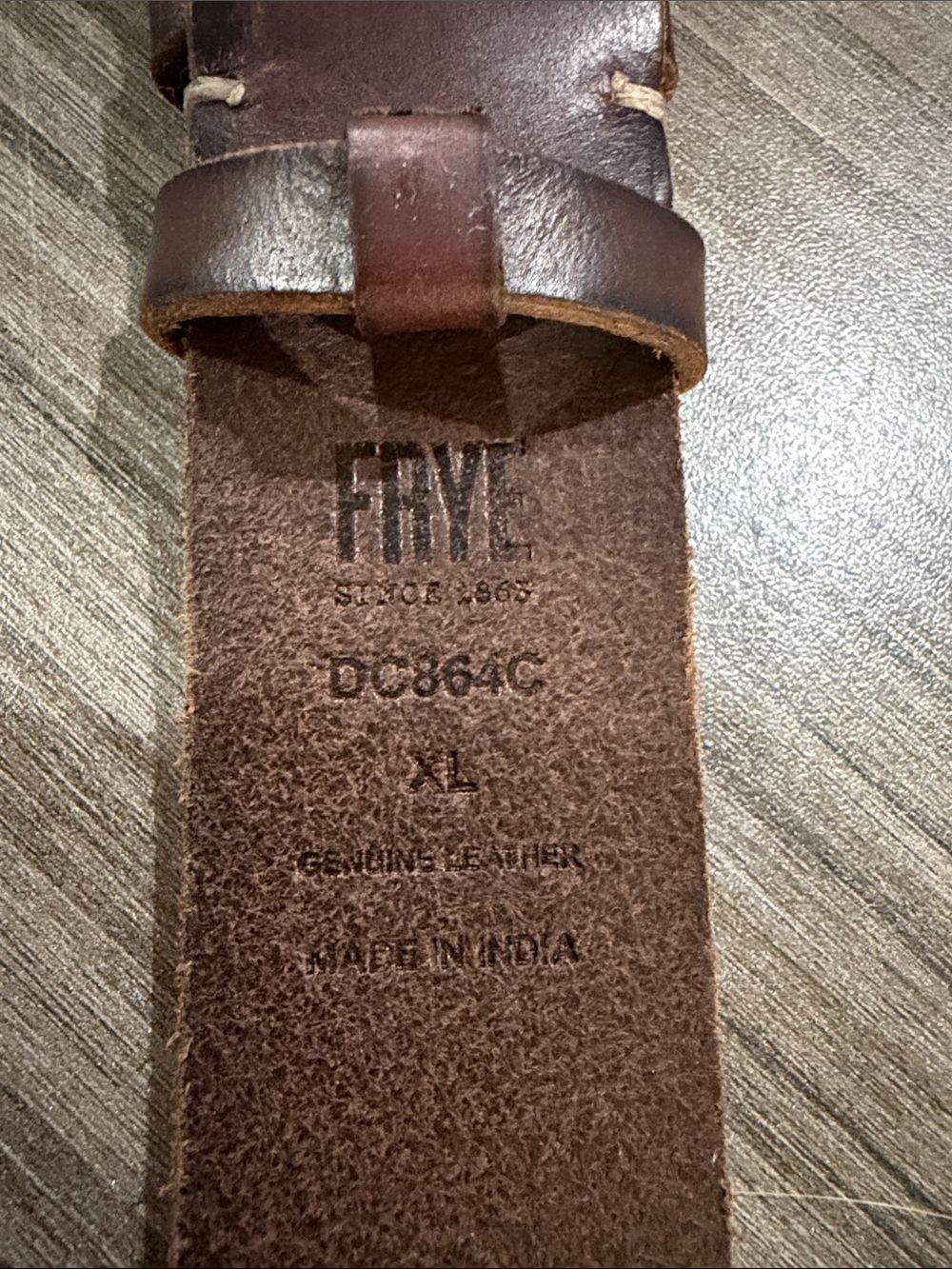 Frye Brown Leather Grommet Belt with Brass Buckle - Picture 5 of 6
